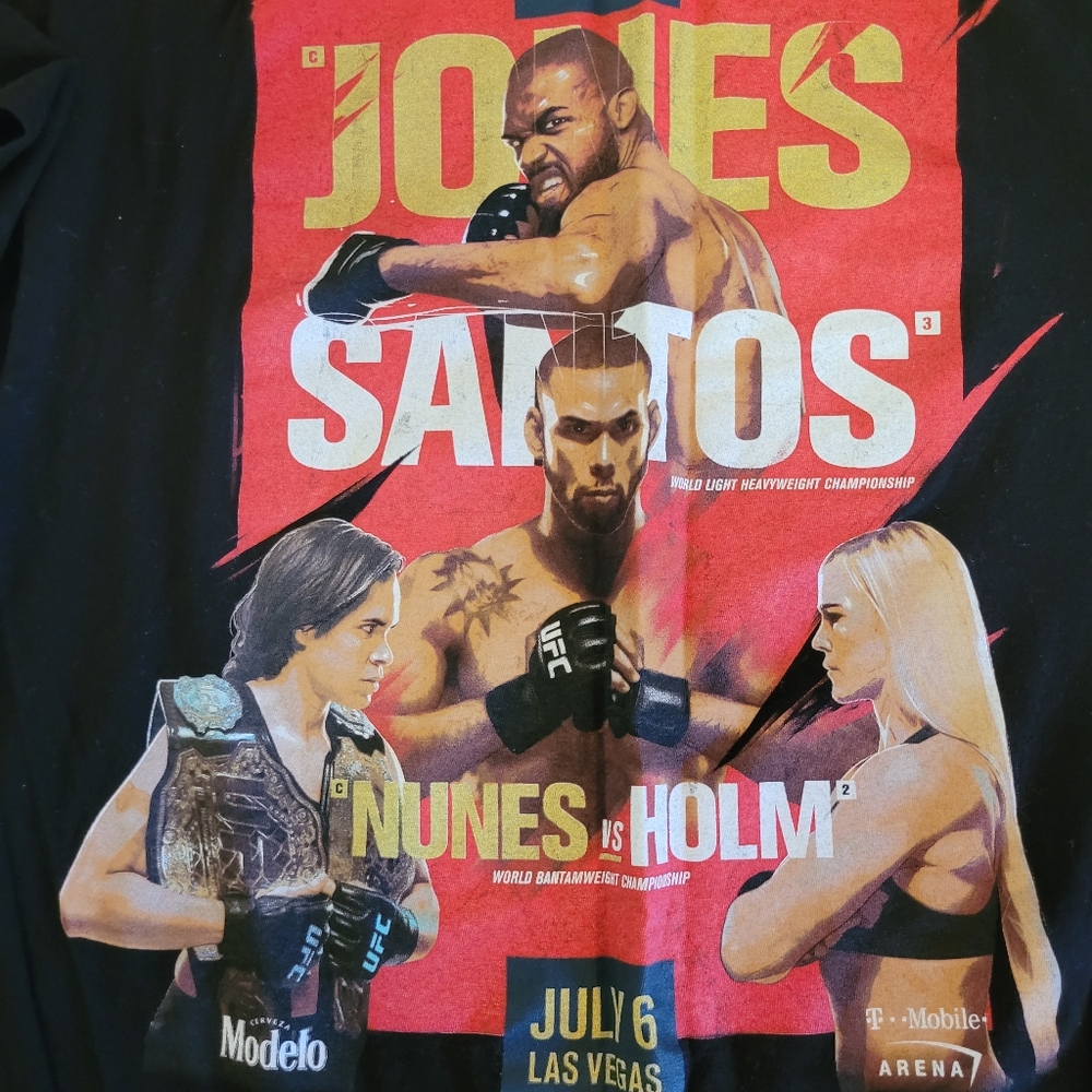 UFC Black and Red Short Sleeve Tees